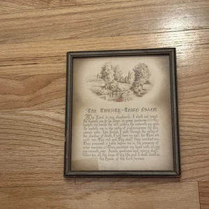 The Twenty-third Psalm In A Frame 6.5 X 7.5 Vintage - Picture 1 of 3