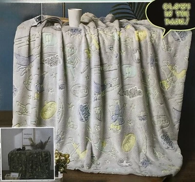 Virah Bella - Superhero Blue, Glow in the Dark Plush Throw Blanket - Image 1 of 4