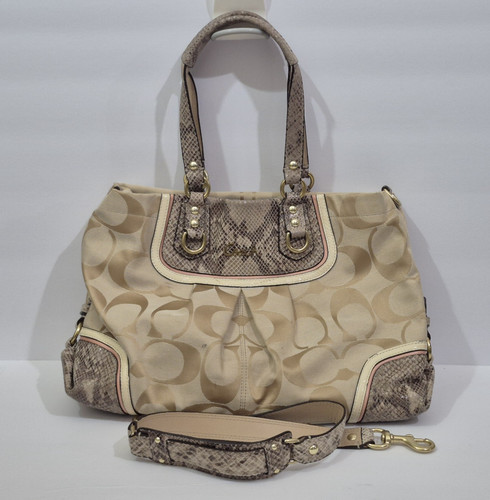 Borsa Coach Ashley Spectator pelle di serpente kaki C1320 F24889 tracolla rimovibile