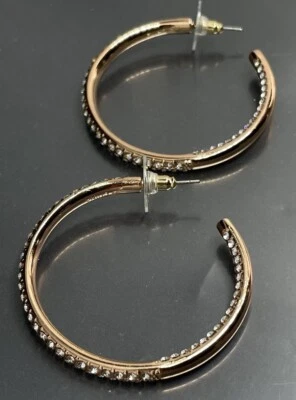 Joan Boyce女式环状耳环穿孔玫瑰金镀水晶 — 第 1/4 张图片