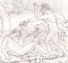 Gravure XIXe Michel Ange Michelangelo Adam et Eve pleurant la mort d'Abel 1852