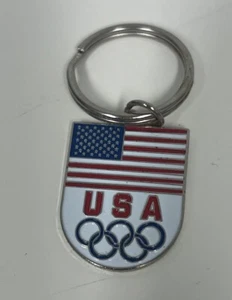 Team USA Olympia Schlüsselanhänger Schlüsselanhängsel Ring Flagge Wappen Metall - Bild 1 von 3