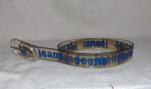 Vintage Jeans Belt Clear Plastic  Retro Disco 32" - Picture 1 of 3