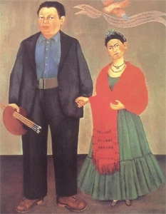 Frida Kahlo Mexican artist Large Art Framed Canvas painting Home decor - Picture 1 of 1