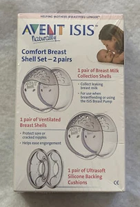 Avent ISIS Comfort Breast Shell Wet 2 Pair Collection Backing Ventilated - Picture 1 of 2