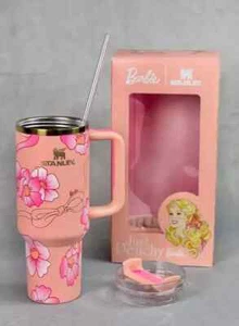 Vaso apagador Stanley X Barbie edición limitada Just Peachy 40 oz NUEVO - Imagen 1 de 5