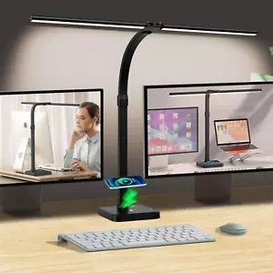 Schreibtischlampe LED Dimmbar mit 15W Wireless Charging und USB Ladefunktion 24W - Bild 1 von 7
