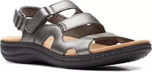 Clarks Sandal Women's Size Us 8.5W Pewter Laurieann Style Flat --25-336-- - Picture 1 of 7