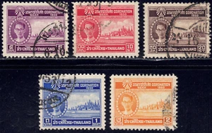 1950 Thailand SC# 275-281 - King Bhumibol Adulyadej - 5 Different - Used - Picture 1 of 2