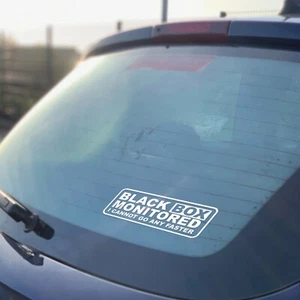 Black Box Monitored Sticker Decal Funny Novelty Young Driver Window Vinyl - Picture 1 of 2