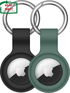 【2 Pack】 Linsaner Compatible with Airtag Case Keychain Air Tag Holder Silicone A - Picture 1 of 12