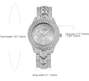 Iced Out Mens Watch Bling | Rhinestones - Picture 1 of 5