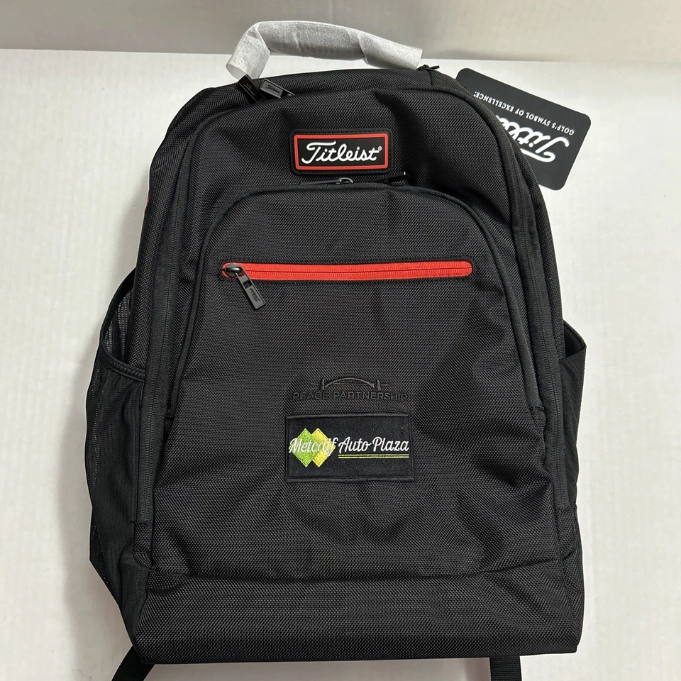 Titleist Players Backpack Black/red Rockaway Hunting Club Logo