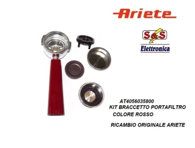 AT4056035800 BRACCETTO PORTAFILTRO+2 FILTRI  ROSSO PER  ARIETE CAFE' RETRO' 1388 - Immagine 1 di 2