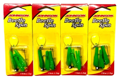 Johnson Beetle Spin 1/16 унции 2 УПАКОВКИ Catalpa Black Vein 2 УПАКОВКИ Green Chartreuse - Изображение 1 из 4