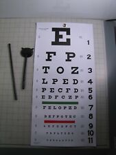 Utron Snellen Eye Chart Set 22" x 11" Plastic Coated with Hand Pointer NEW
