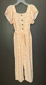 Jessica Simpson Girl's Jumpsuit 6x Light Orange White / Yellow Flowers - Picture 1 of 6