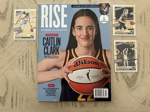 2024 Caitlin Clark Rise Magazine And 3 Panini Cards - Picture 1 of 2