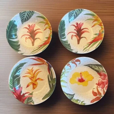 Ensaladera pequeña de frutas Williams Sonoma Hawaii flores tropicales vibrantes de melamina Foto 1 de 4