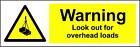  Warning signs Look out for overhead loads Safety sign
