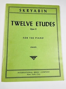 SKRYABIN Twelve Etudes For The Piano Opus 8 Songbook Phillip. Free Ship - Picture 1 of 6