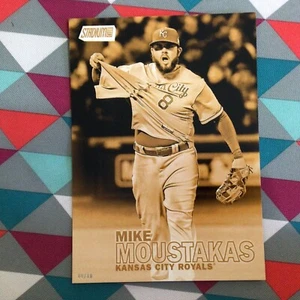 MIKE MOUSTAKAS #120 - 2016 Topps Stadium Club 5X7 Gold 8/10 Made Jersey # 1/1 - Picture 1 of 2