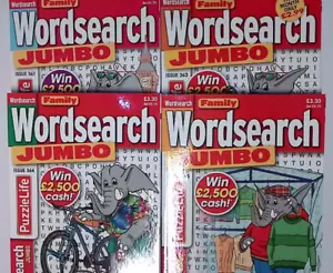 4 WORDSEARCH BOOKS - 640 PUZZLES ACROSS 4 ISSUES OF WORDSEARCH JUMBO MAG NEW - Picture 1 of 15