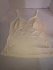 Vintage Sears "The Doesn't Slip" 100% Nylon Ivory Anti Cling Camisole - Picture 1 of 7