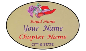 #65 PERSONALIZED MAGNETIC NAME BADGE FOR THE RED HAT LADY - Picture 1 of 3