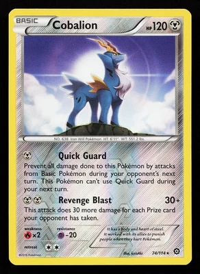 Cobalion 74/114 Reverse Holo Rare XY Steam Siege Pokémon Card - Image 1 of 2