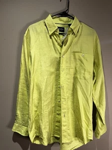 Camisa de vestir Indigo Palms usada manga larga media para hombre nueva con etiquetas de lino - Imagen 1 de 6