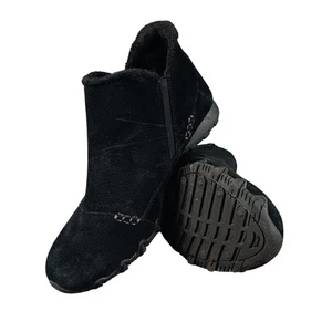 Skechers Relaxed Fit Air Cooled Memory Foam Black Suede Booties - Picture 1 of 8