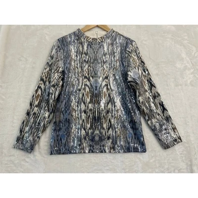 Nuevo con etiquetas Top de lentejuelas completas de Chico's 1 M Festival maximalista de piel de serpiente de reptil Foto 1 de 4