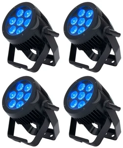 (4) American DJ 7P HEX IP Outdoor IP65 RGBAW+UV LED DMX Metal Par Wash Up-Lights - Picture 1 of 11