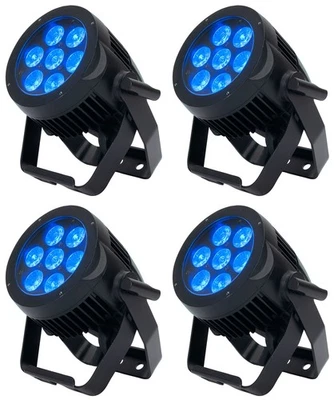 (4) American DJ 7P HEX IP Outdoor IP65 RGBAW+UV LED DMX Metal Par Wash Up-Lights - Image 1 of 4