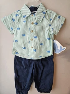 Little Beginnings Kleinkind Junge Wal Shirt und Jogginghose Set Größe 6-9M 100 % Baumwolle - Bild 1 von 3