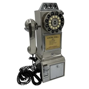 Téléphone payant mural filaire chromé Crosley Reproduction 1957 CR56 - Photo 1/8