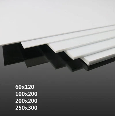 1-2pc White ABS Plastic Sheet Panel DIY Model Craft 1/1.5/2/3mm Thick Multi Size - Image 1 of 4
