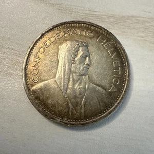 SWITZERLAND 5 FRANCS 1954 KM # 40 VF-XF. - Picture 1 of 2