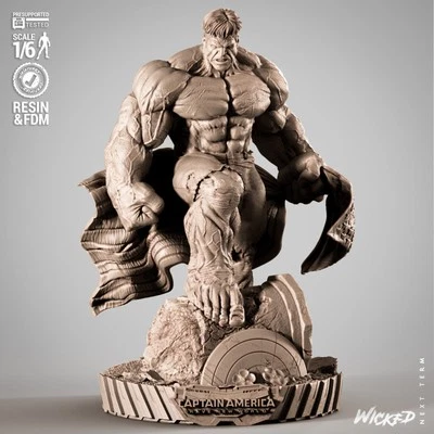 Red Hulk modello in resina kit figurino da assemblare e dipingere - Immagine 1 di 4