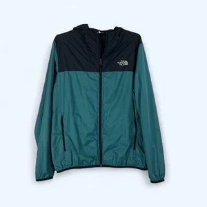 The North Face 2-tone RARE Black & Teal WINDWALL Cyclone Jacket WOMENS LARGE - Picture 1 of 8