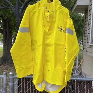 Huk Commercial Grade PVC Waterproof Foul Weather Jacket Yellow Size XL - Picture 1 of 7