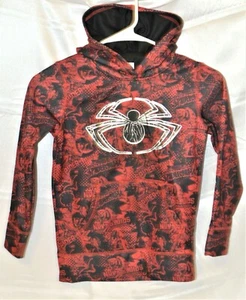 MARVEL Ultimate SPIDER-MAN Hoodie Sweatchirt Red & Black Silver Spider Size 5 - Picture 1 of 11