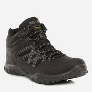(10 UK, Black/Granite) Regatta Mens Edgepoint Mid Waterproof Hiking Shoes - Picture 1 of 3