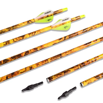 30" Carbon Arrows Camo Screw Broadhead SP600 Archery Bow Shooting Hunting Target - Image 1 of 4