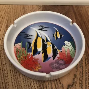 Vintage Angel Fish Souvenir Ceramic Ashtray - Picture 1 of 5