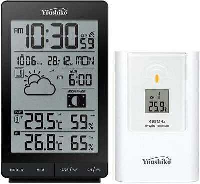 Weather station with MSF Radio Control Clock ( UK version )  Indoor / Outdoor  - Image 1 of 4