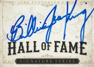 HOF LEGEND BILLIE JEAN KING AUTOGRAPHED HOF SIGNATURE CARD SUPER RARE
