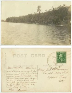 1914 Green Lake New York Real Photo - posted - DPO 1907-34 Fulton County - Picture 1 of 1