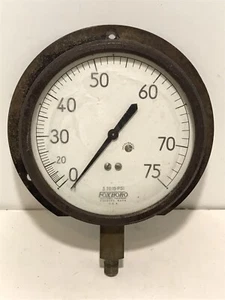 Misuratore di pressione vintage grande 6-1/2" di Foxboro USA Steampunk industriale antico - Foto 1 di 12